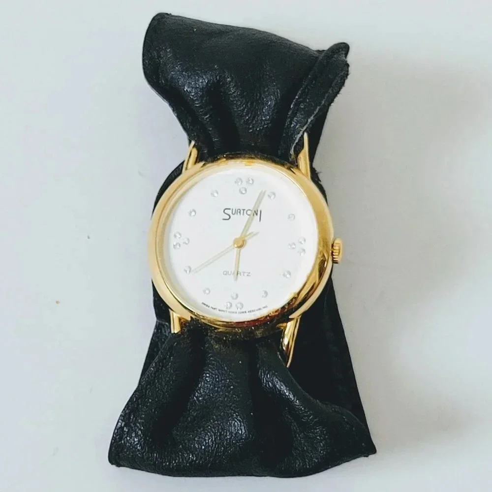 Surtoni Tomer Wrist Watch Rhinestones Snap Closure